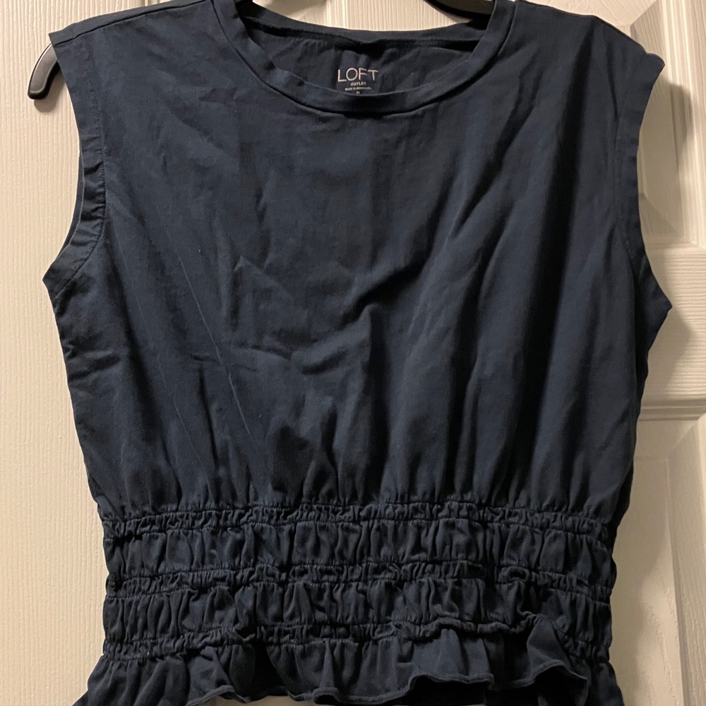 LOFT Navy Top